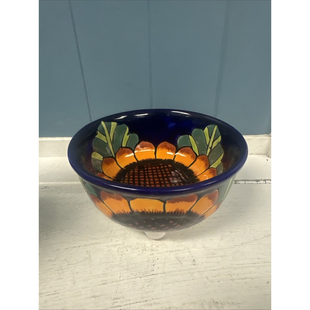 Talavera‎ Bowl Salsa Molcajetes Kitchen Mexican Pottery Folk Art 6.5" Lead Free